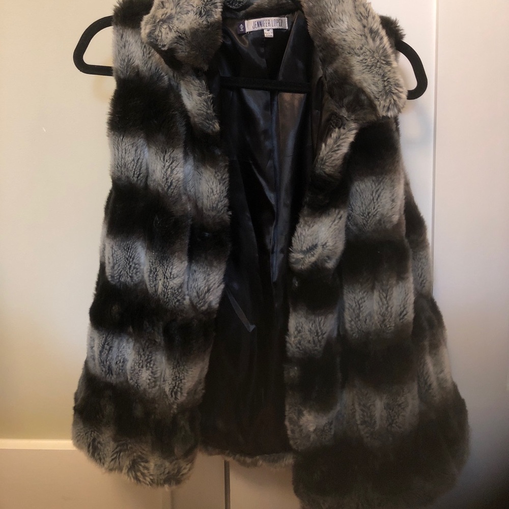 Jennifer Lopez Faux Fur Vest Medium